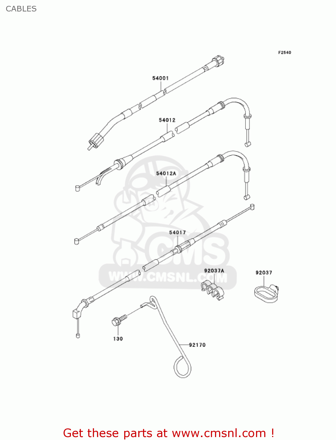 CABLES ZX750P6 NINJA ZX7R 2001 USA CALIFORNIA CANADA