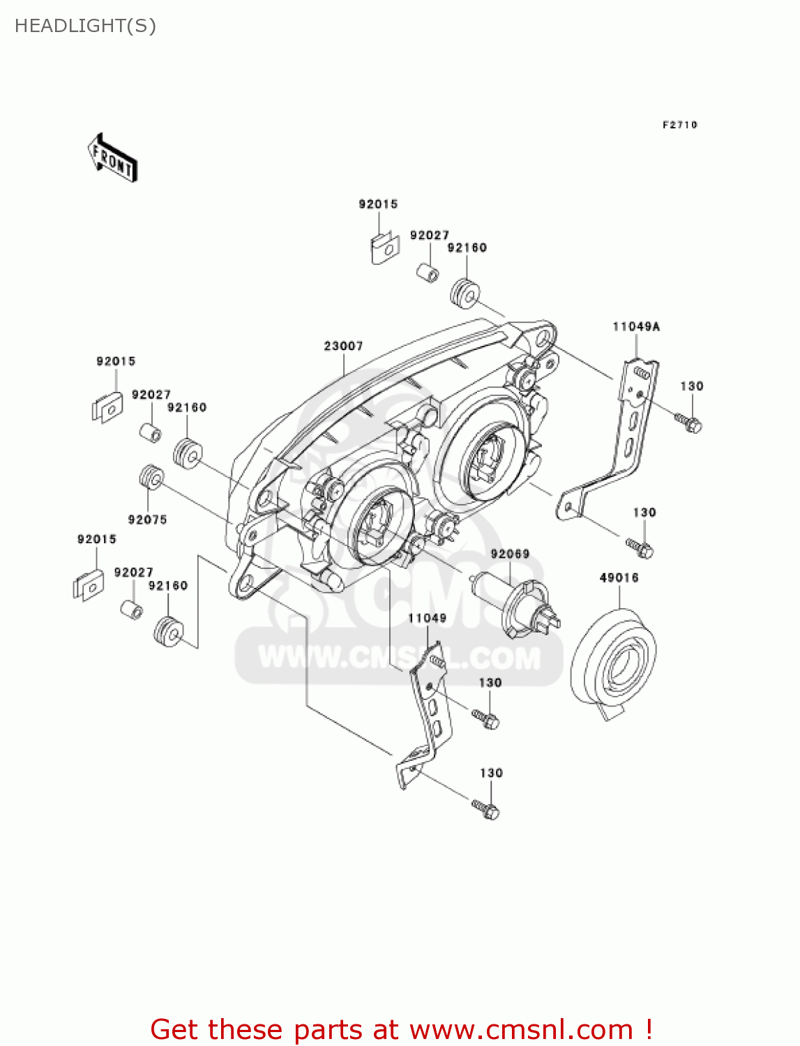 HEADLIGHT(S) ZX750P6 NINJA ZX7R 2001 USA CALIFORNIA CANADA