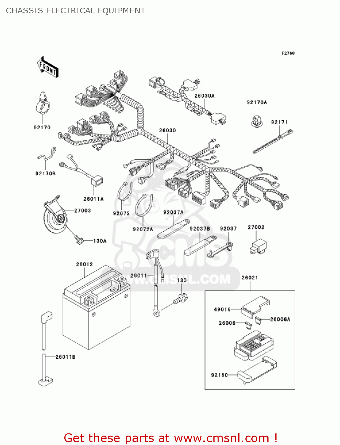 CHASSIS ELECTRICAL EQUIPMENT ZX750P6 NINJA ZX7R 2001 USA CALIFORNIA CANADA