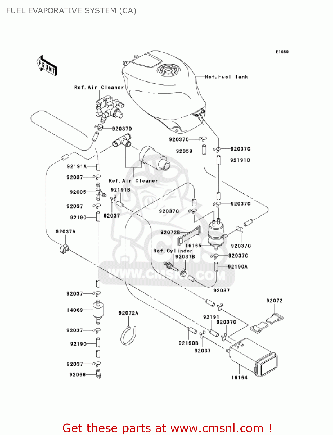 FUEL EVAPORATIVE SYSTEM (CA) ZX750P6 NINJA ZX7R 2001 USA CALIFORNIA CANADA
