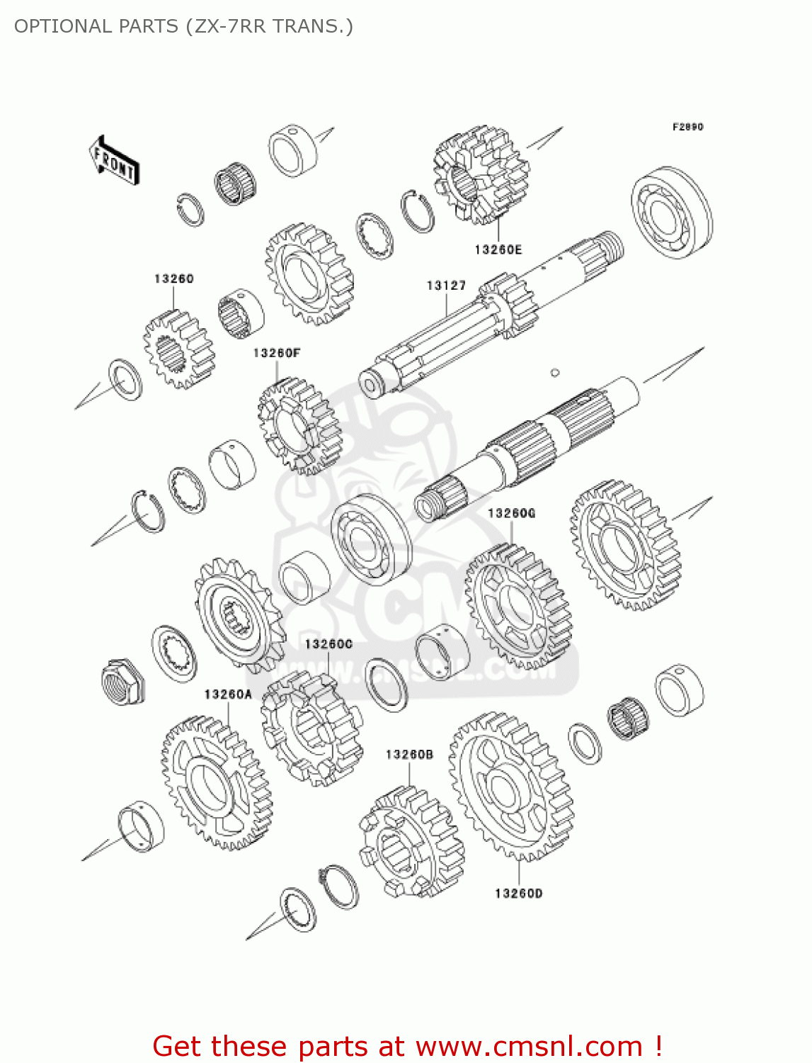 OPTIONAL PARTS (ZX-7RR TRANS.) ZX750P6 NINJA ZX7R 2001 USA CALIFORNIA CANADA
