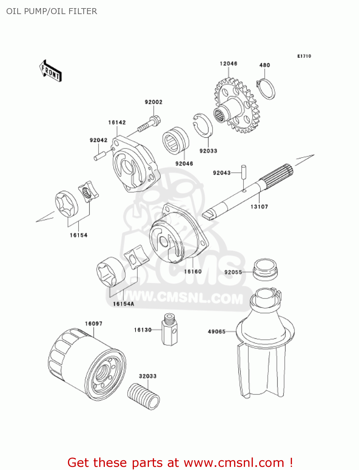 OIL PUMP/OIL FILTER ZX750P6 NINJA ZX7R 2001 USA CALIFORNIA CANADA