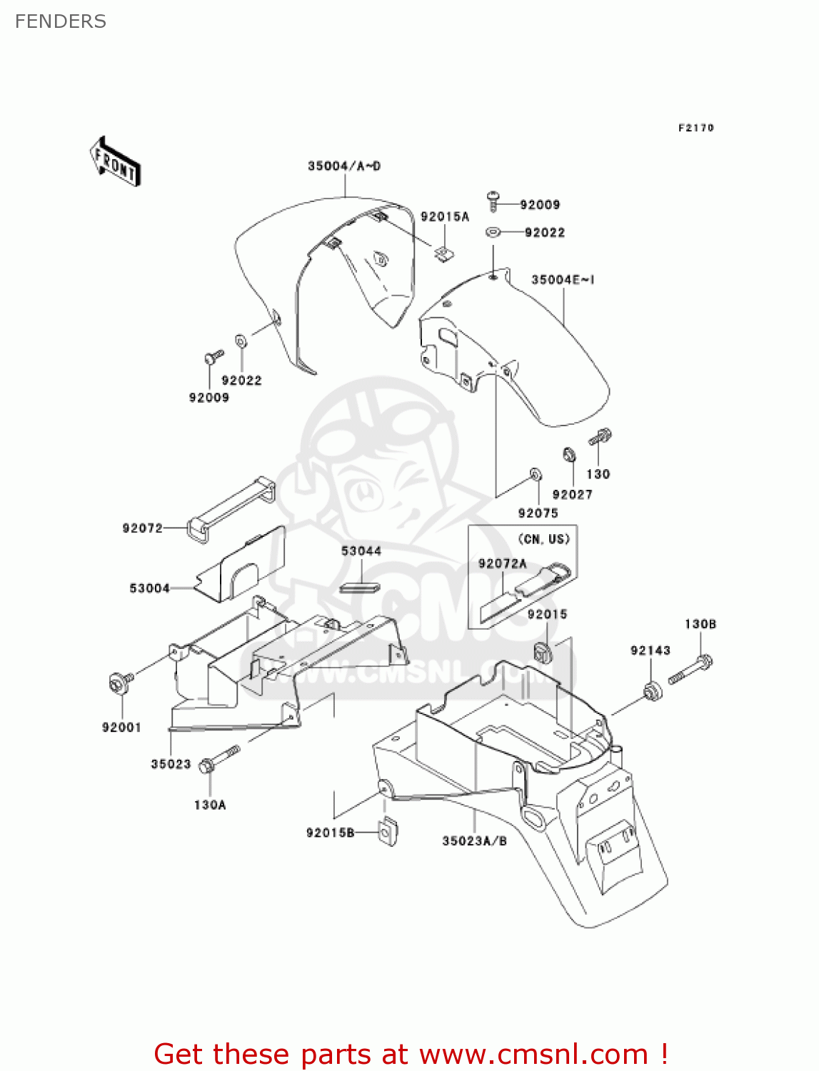FENDERS ZX750P6 NINJA ZX7R 2001 USA CALIFORNIA CANADA