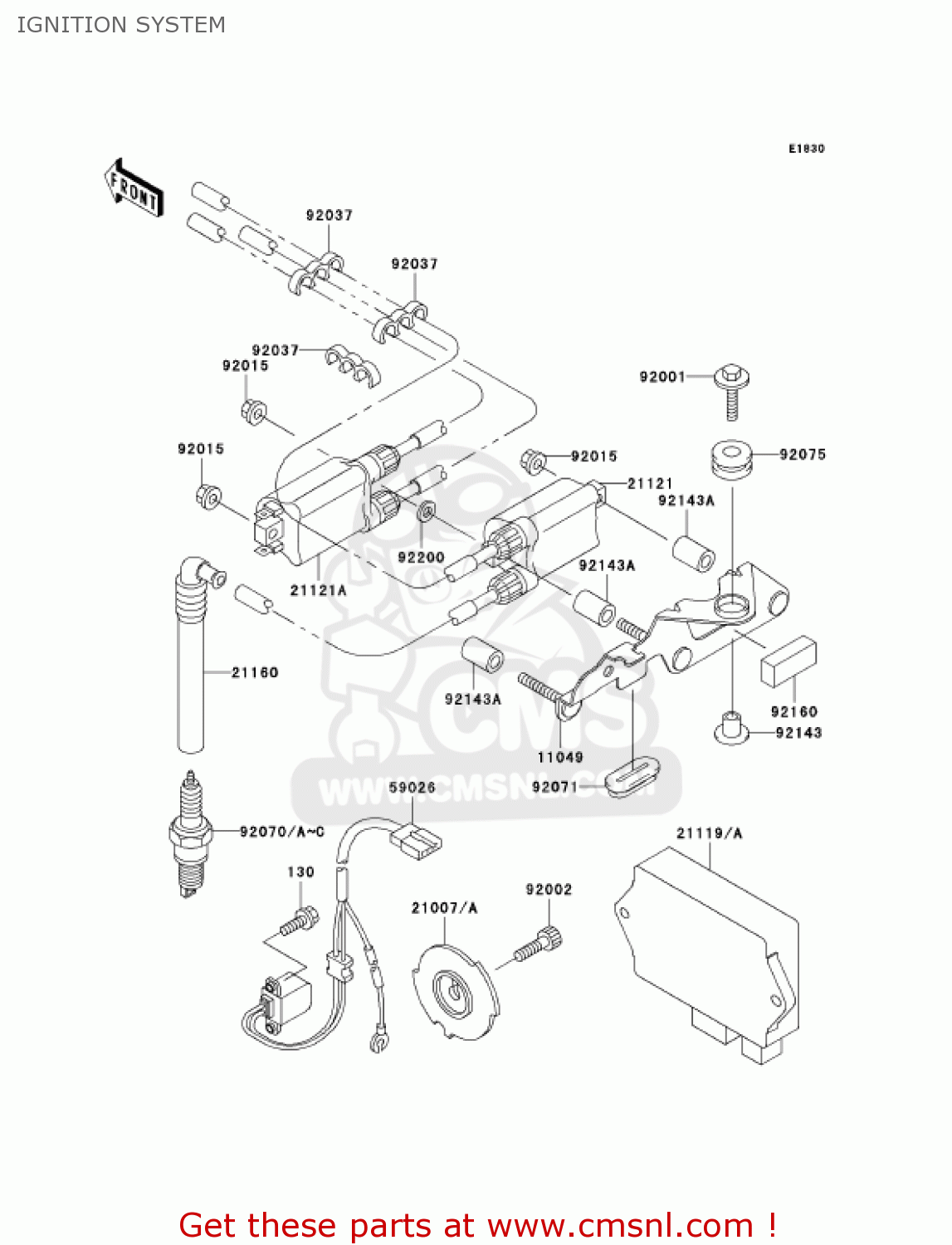 IGNITION SYSTEM ZX750P6 NINJA ZX7R 2001 USA CALIFORNIA CANADA