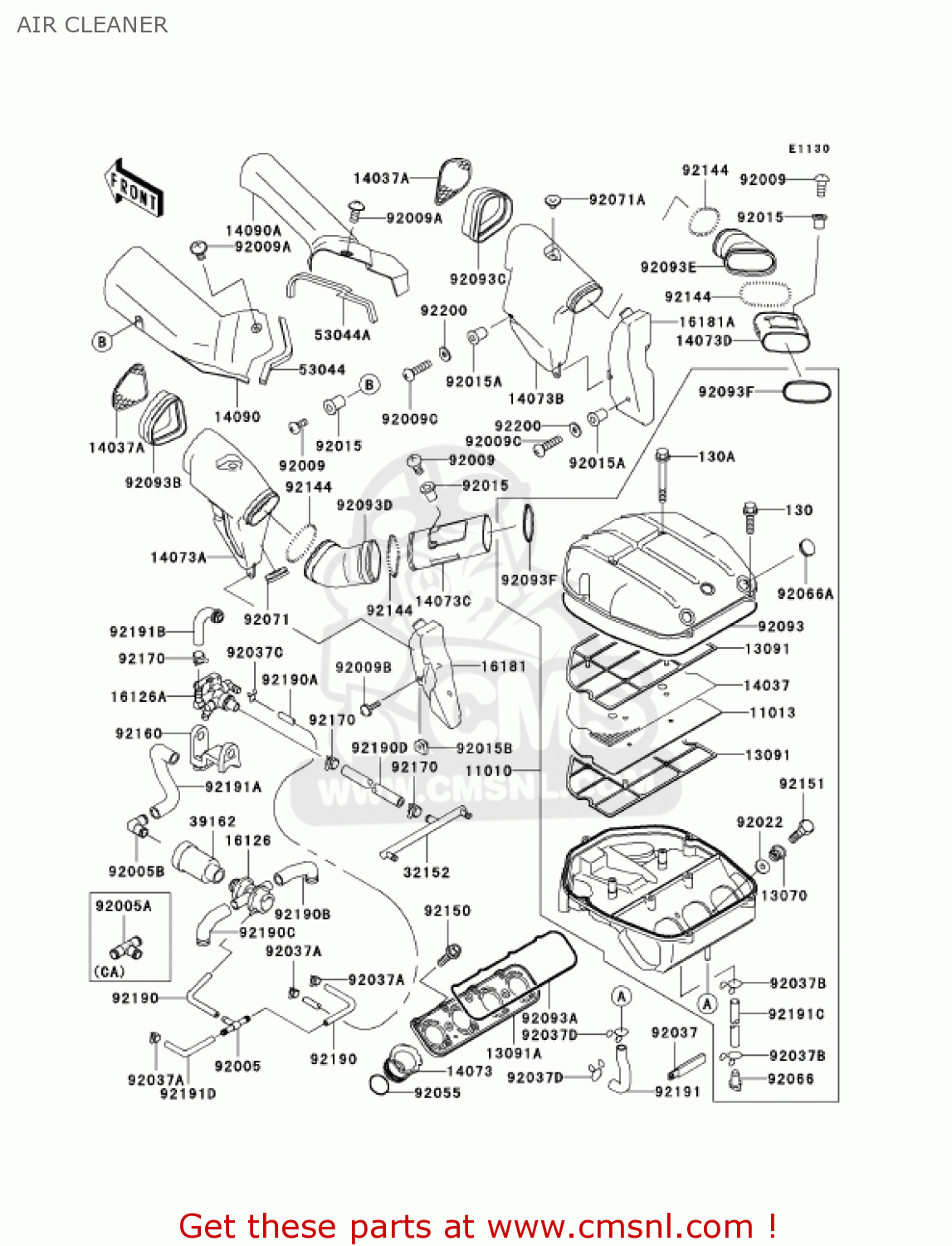 AIR CLEANER ZX750P6 NINJA ZX7R 2001 USA CALIFORNIA CANADA