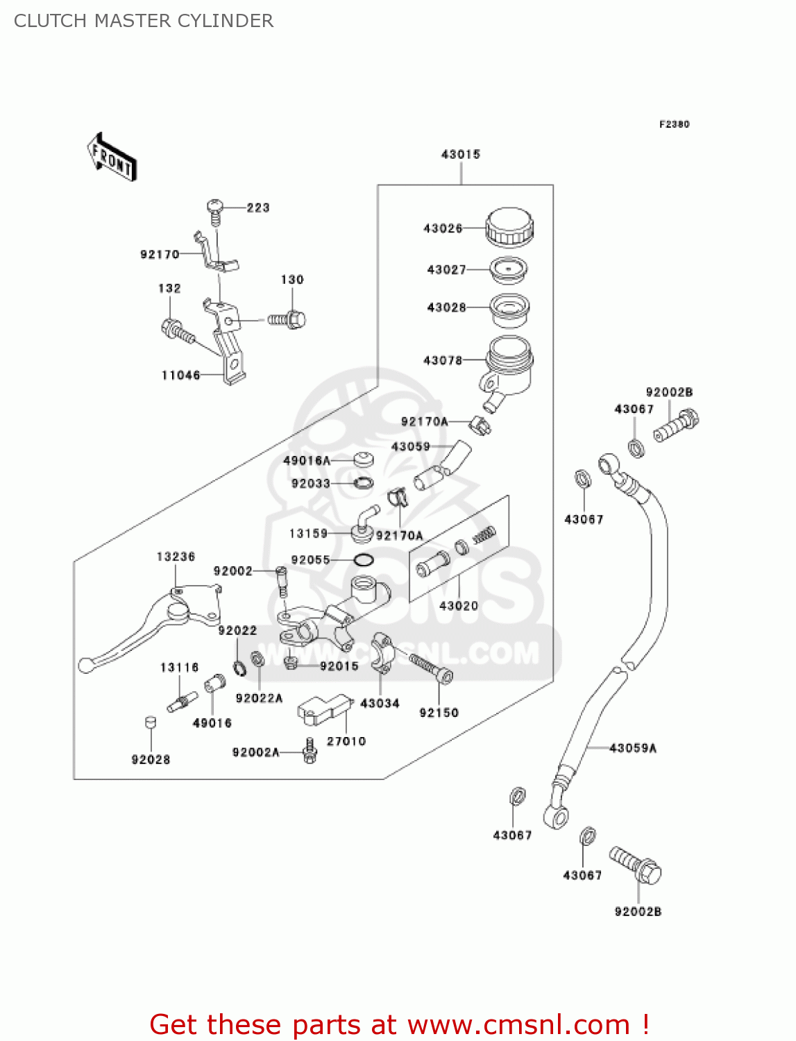 CLUTCH MASTER CYLINDER ZX750P6 NINJA ZX7R 2001 USA CALIFORNIA CANADA