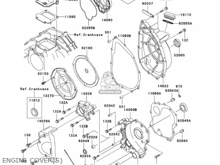 ENGINE COVER(S) - ZX750P6 NINJA ZX7R 2001 USA CALIFORNIA CANADA
