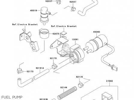 FUEL PUMP - ZX750P6 NINJA ZX7R 2001 USA CALIFORNIA CANADA