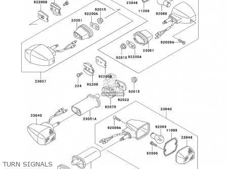 TURN SIGNALS - ZX750P6 NINJA ZX7R 2001 USA CALIFORNIA CANADA