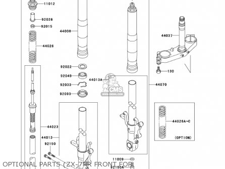 OPTIONAL PARTS (ZX-7RR FRONT FOR - ZX750P6 NINJA ZX7R 2001 USA CALIFORNIA CANADA