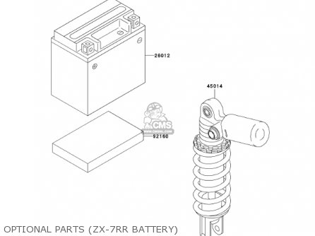 OPTIONAL PARTS (ZX-7RR BATTERY) - ZX750P6 NINJA ZX7R 2001 USA CALIFORNIA CANADA