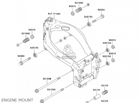 ENGINE MOUNT - ZX750P6 NINJA ZX7R 2001 USA CALIFORNIA CANADA