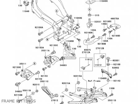 FRAME FITTINGS - ZX750P6 NINJA ZX7R 2001 USA CALIFORNIA CANADA