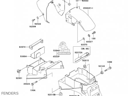 FENDERS - ZX750P6 NINJA ZX7R 2001 USA CALIFORNIA CANADA