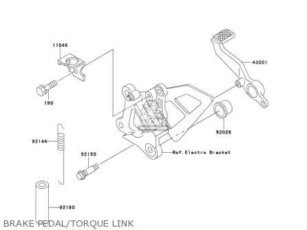 BRAKE PEDAL/TORQUE LINK - ZX750P6 NINJA ZX7R 2001 USA CALIFORNIA CANADA