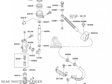 REAR MASTER CYLINDER - ZX750P6 NINJA ZX7R 2001 USA CALIFORNIA CANADA