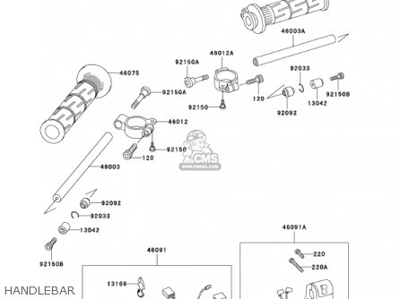 HANDLEBAR - ZX750P6 NINJA ZX7R 2001 USA CALIFORNIA CANADA