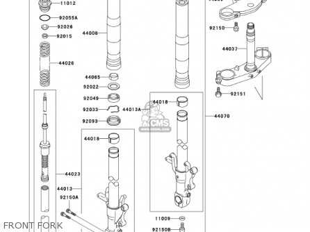 FRONT FORK - ZX750P6 NINJA ZX7R 2001 USA CALIFORNIA CANADA