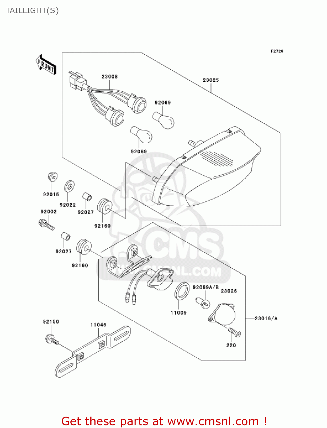 TAILLIGHT(S) ZX750P7 NINJA ZX7R 2002 USA CALIFORNIA CANADA