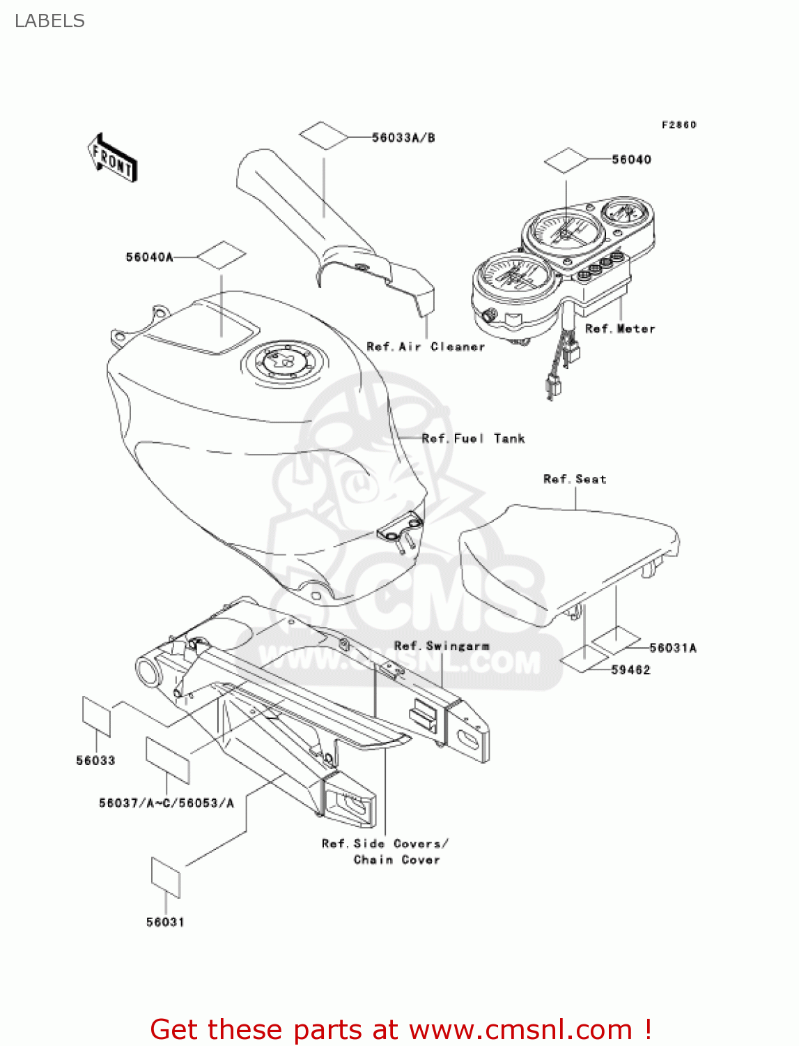 LABELS ZX750P7 NINJA ZX7R 2002 USA CALIFORNIA CANADA