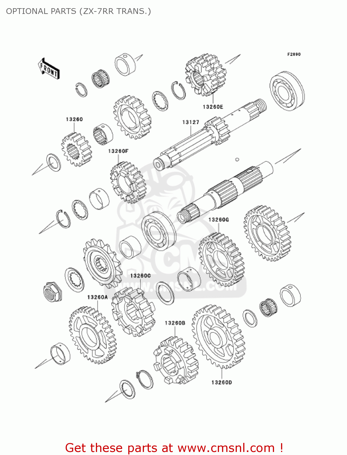 OPTIONAL PARTS (ZX-7RR TRANS.) ZX750P7 NINJA ZX7R 2002 USA CALIFORNIA CANADA