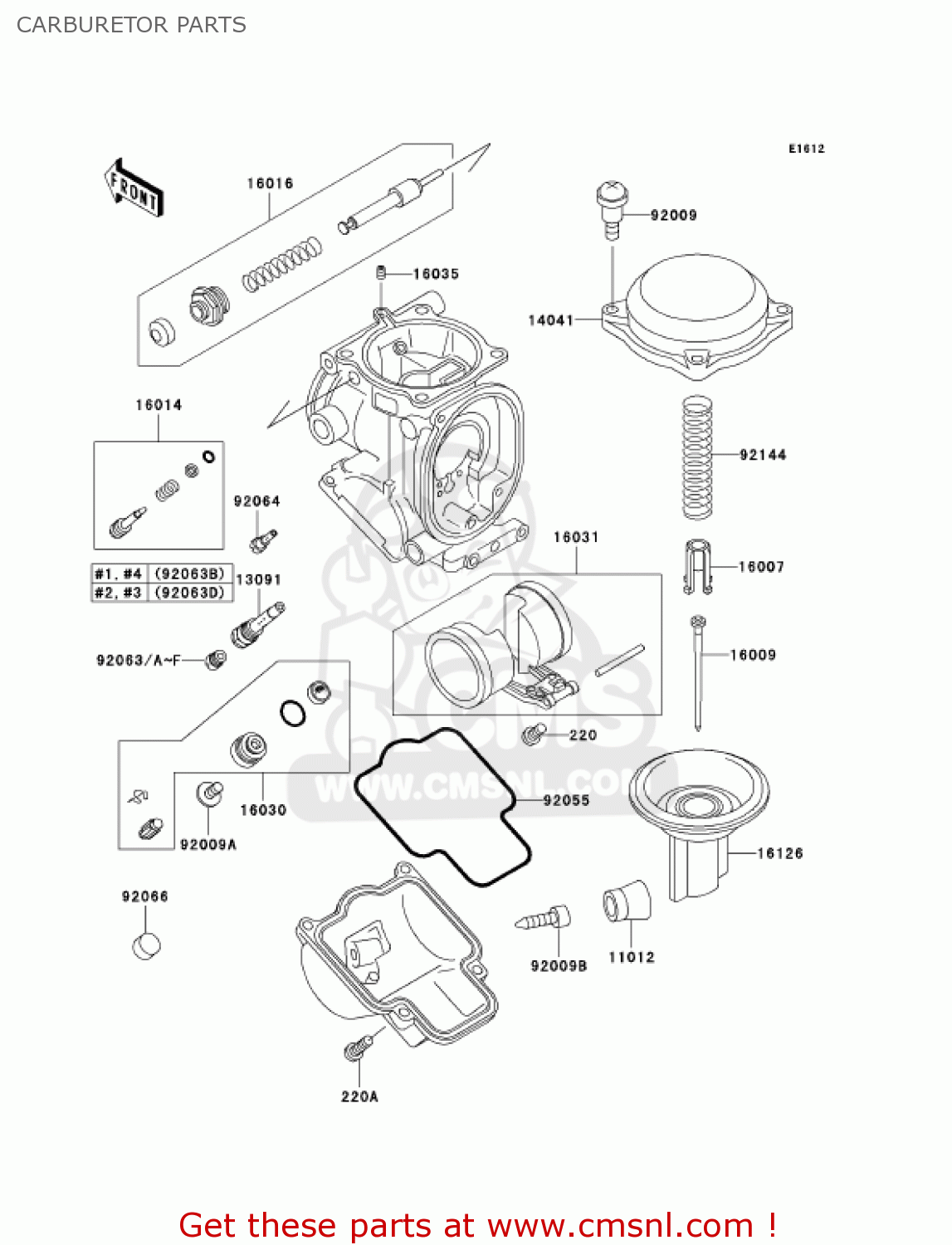 CARBURETOR PARTS ZX750P7 NINJA ZX7R 2002 USA CALIFORNIA CANADA