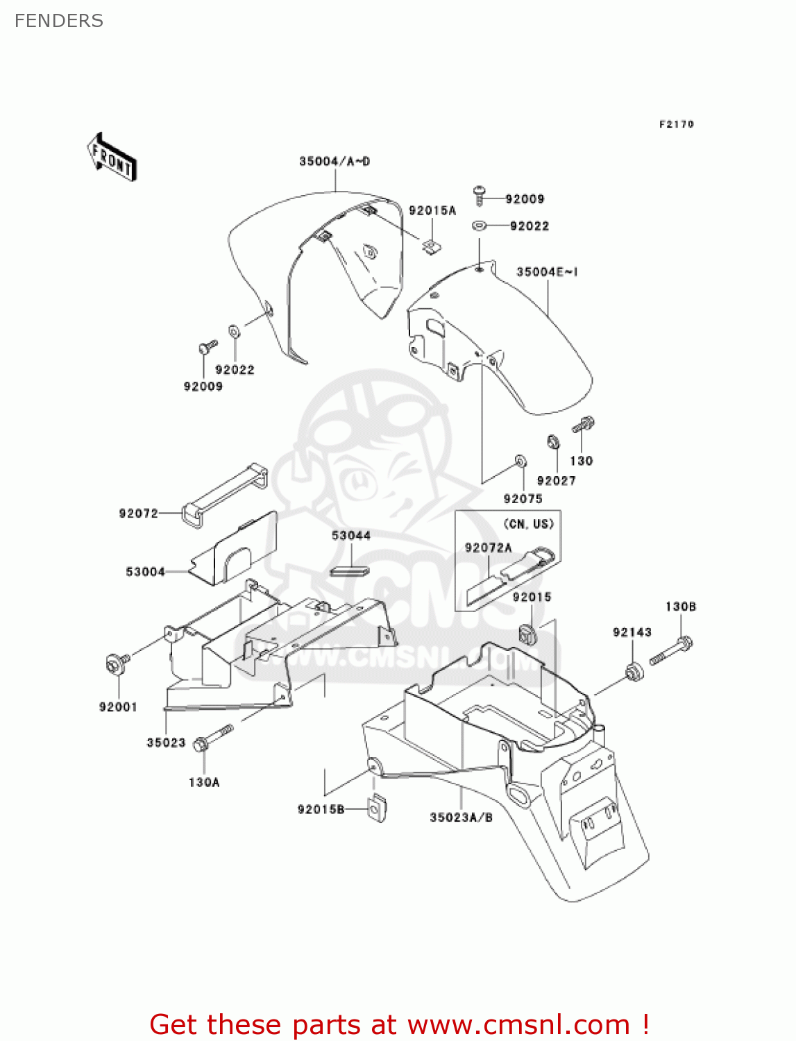 FENDERS ZX750P7 NINJA ZX7R 2002 USA CALIFORNIA CANADA