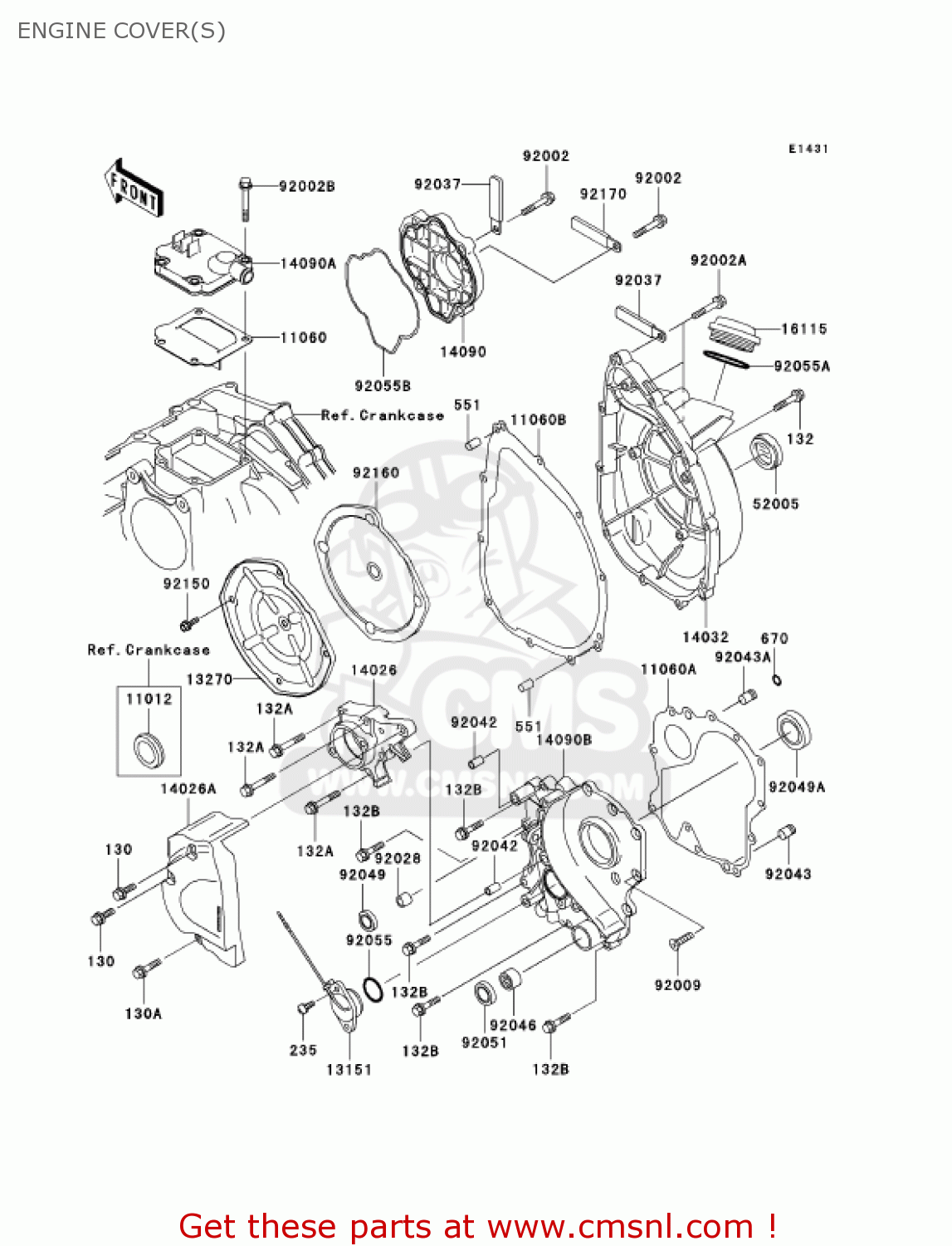 ENGINE COVER(S) ZX750P7 NINJA ZX7R 2002 USA CALIFORNIA CANADA