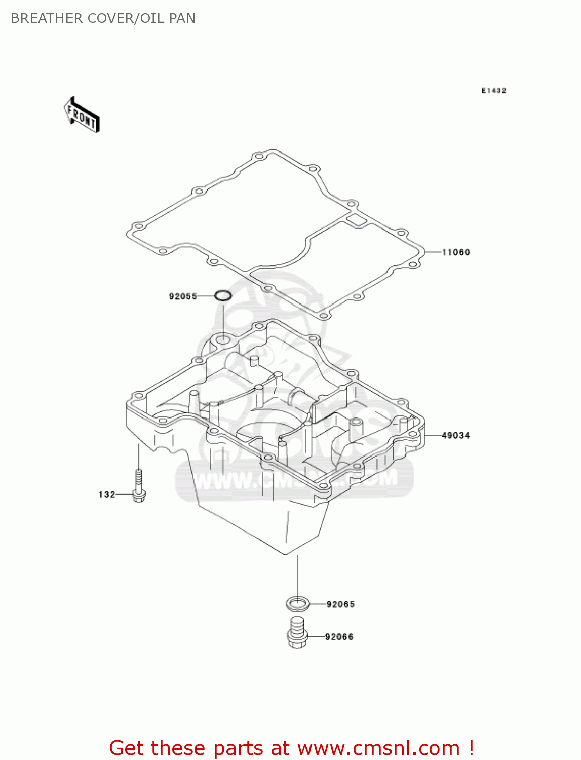 BREATHER COVER/OIL PAN ZX750P7 NINJA ZX7R 2002 USA CALIFORNIA CANADA
