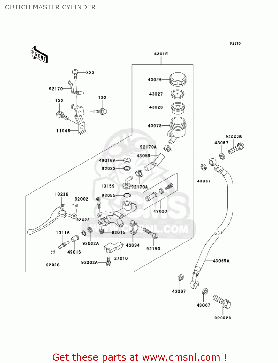 CLUTCH MASTER CYLINDER ZX750P7 NINJA ZX7R 2002 USA CALIFORNIA CANADA