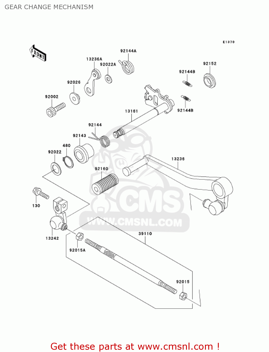 GEAR CHANGE MECHANISM ZX750P7 NINJA ZX7R 2002 USA CALIFORNIA CANADA
