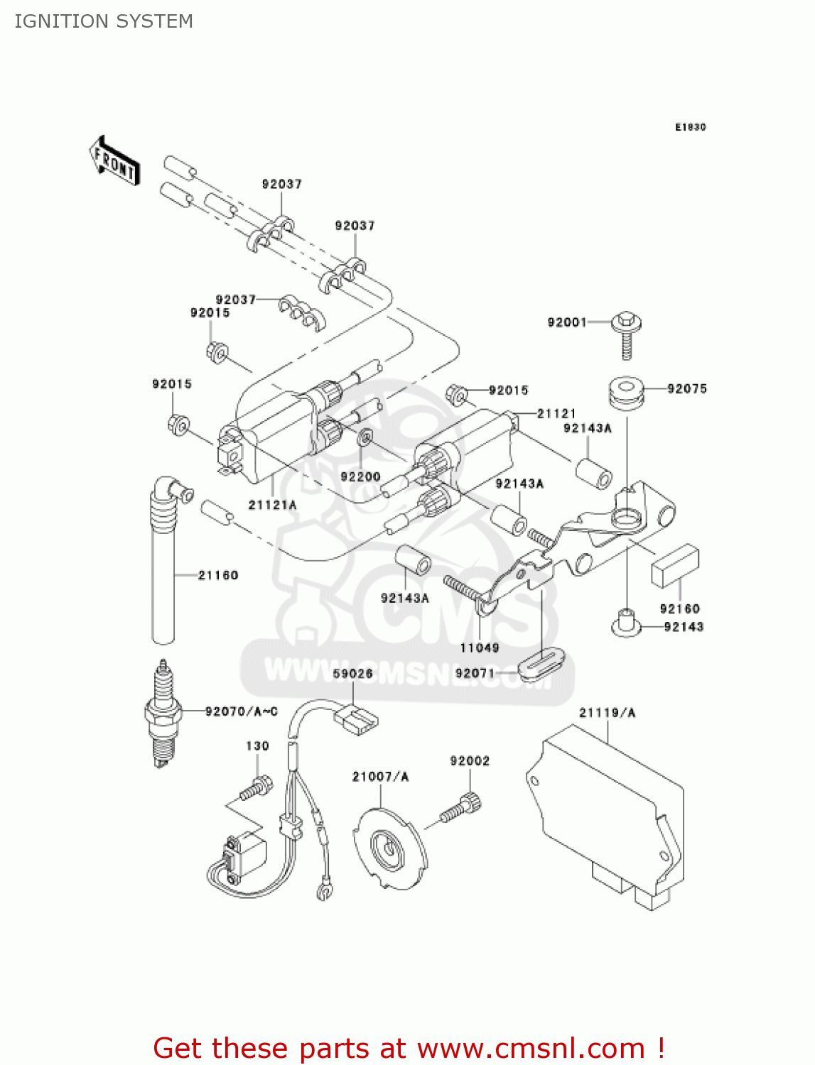 IGNITION SYSTEM ZX750P7 NINJA ZX7R 2002 USA CALIFORNIA CANADA