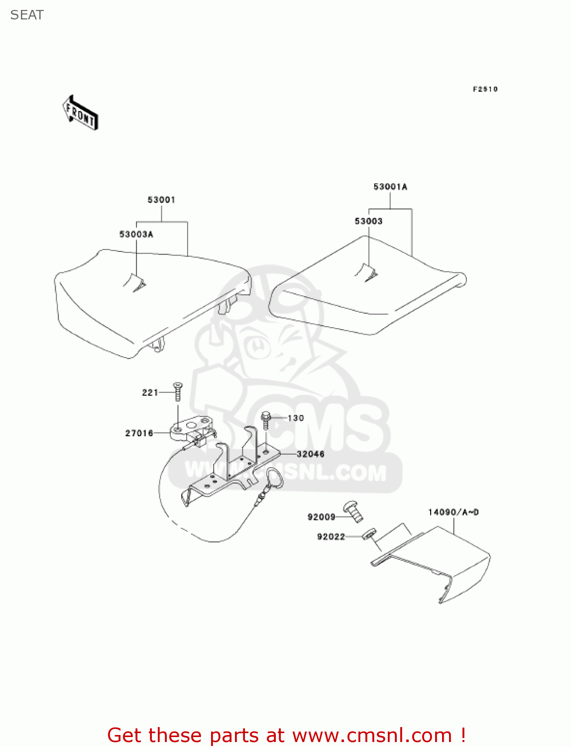 SEAT ZX750P7 NINJA ZX7R 2002 USA CALIFORNIA CANADA