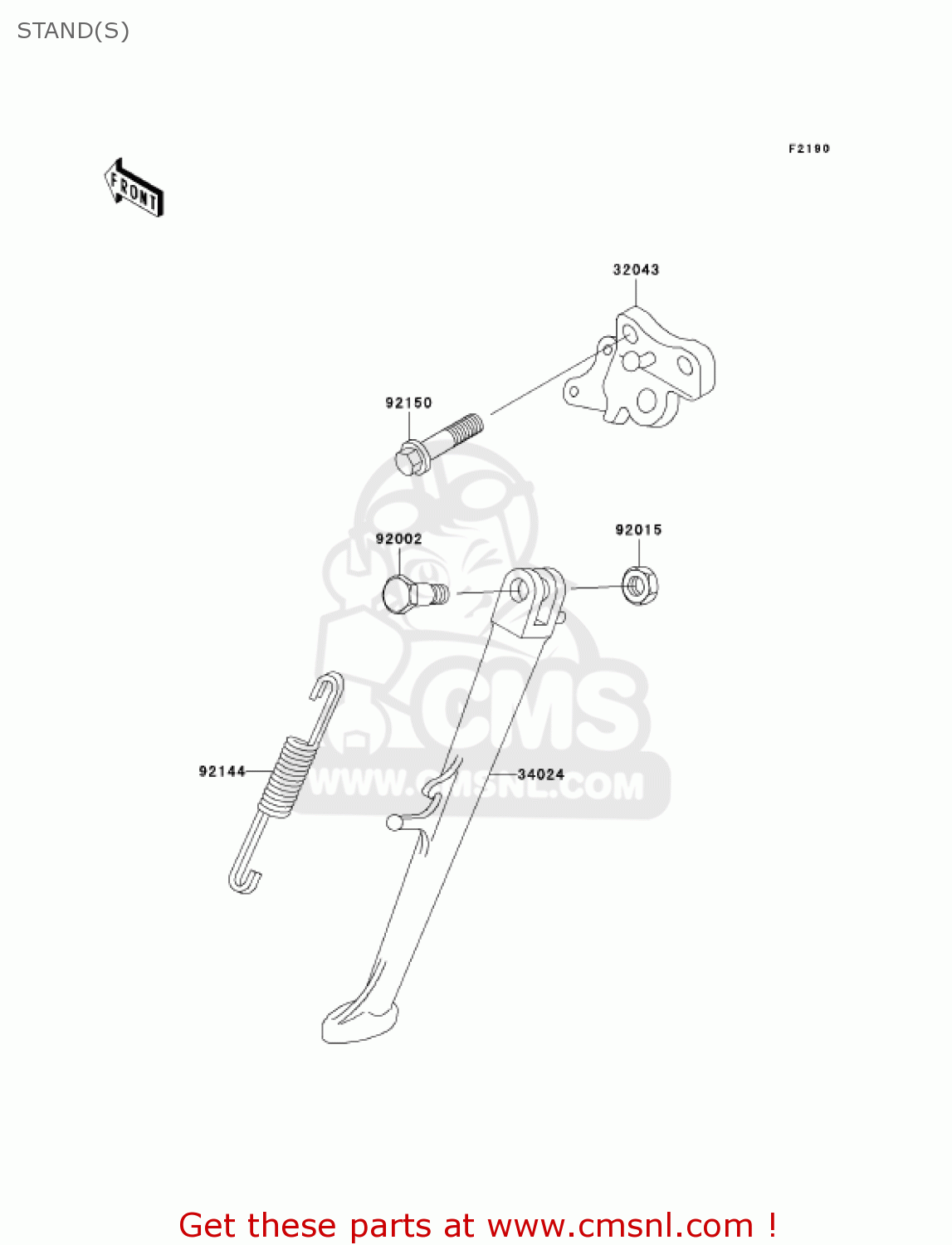 STAND(S) ZX750P7 NINJA ZX7R 2002 USA CALIFORNIA CANADA