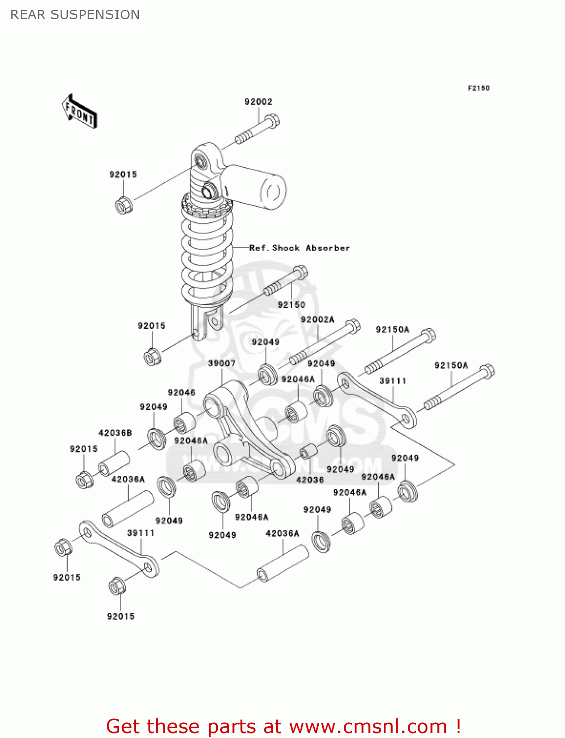 REAR SUSPENSION ZX750P8 NINJA ZX7R 2003 USA CALIFORNIA CANADA