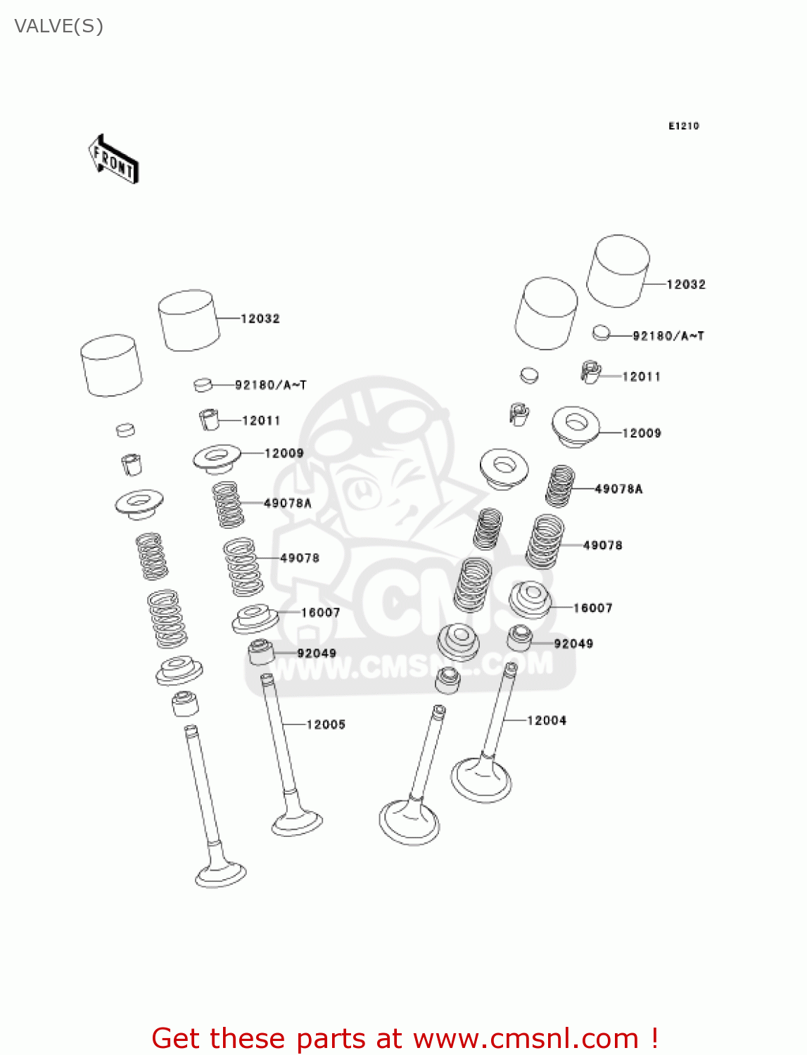 VALVE(S) ZX750P8 NINJA ZX7R 2003 USA CALIFORNIA CANADA