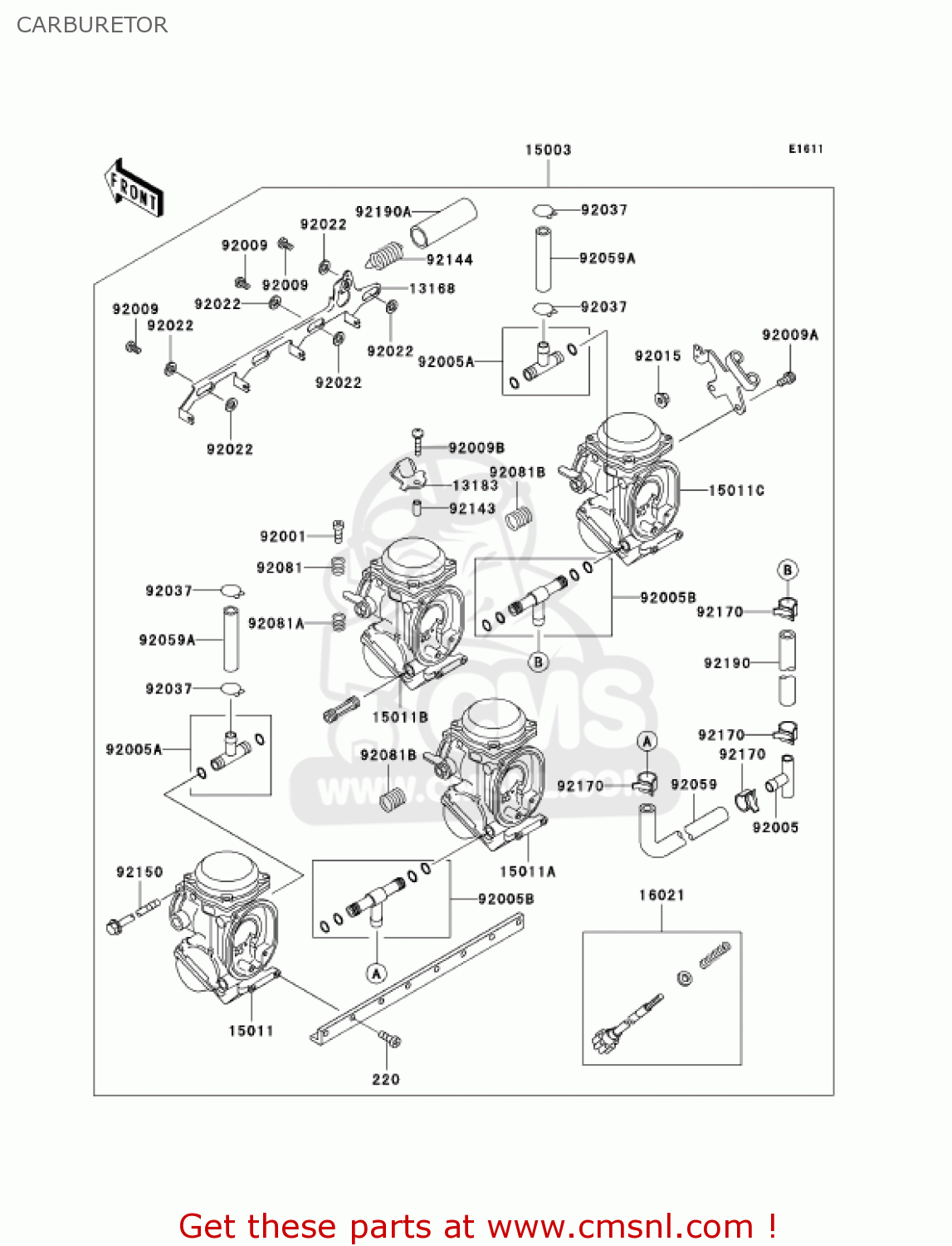 CARBURETOR ZX750P8 NINJA ZX7R 2003 USA CALIFORNIA CANADA