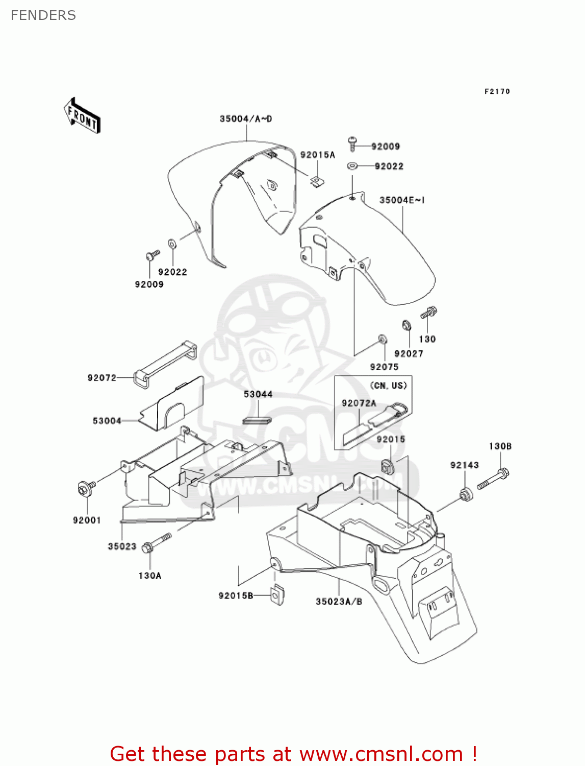 FENDERS ZX750P8 NINJA ZX7R 2003 USA CALIFORNIA CANADA