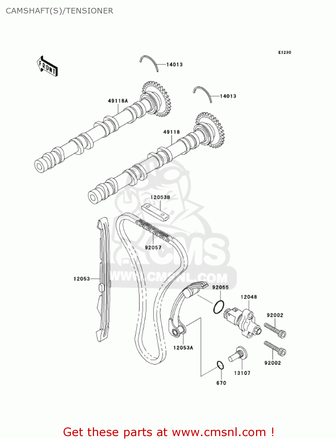 CAMSHAFT(S)/TENSIONER ZX750P8 NINJA ZX7R 2003 USA CALIFORNIA CANADA