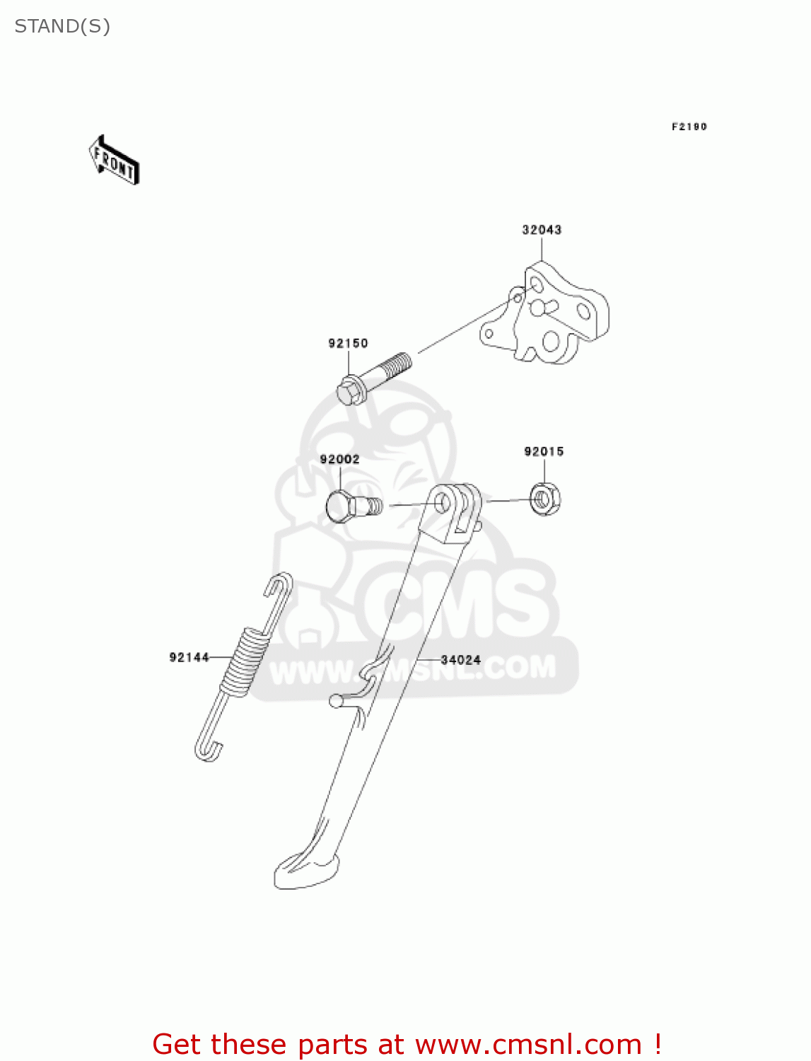 STAND(S) ZX750P8 NINJA ZX7R 2003 USA CALIFORNIA CANADA
