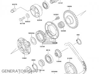 GENERATOR SHAFT - ZX750P8 NINJA ZX7R 2003 USA CALIFORNIA CANADA