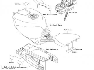 LABELS - ZX750P8 NINJA ZX7R 2003 USA CALIFORNIA CANADA