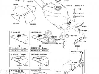 FUEL TANK - ZX750P8 NINJA ZX7R 2003 USA CALIFORNIA CANADA