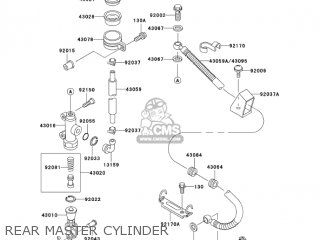 REAR MASTER CYLINDER - ZX750P8 NINJA ZX7R 2003 USA CALIFORNIA CANADA