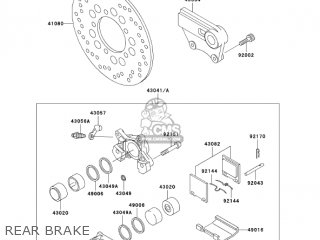 REAR BRAKE - ZX750P8 NINJA ZX7R 2003 USA CALIFORNIA CANADA