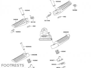 FOOTRESTS - ZX750P8 NINJA ZX7R 2003 USA CALIFORNIA CANADA