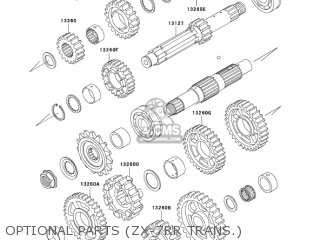 OPTIONAL PARTS (ZX-7RR TRANS.) - ZX750P8 NINJA ZX7R 2003 USA CALIFORNIA CANADA