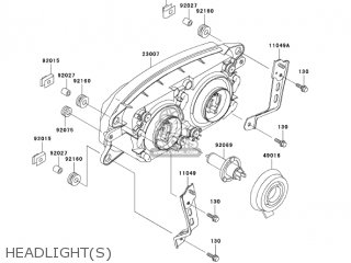 HEADLIGHT(S) - ZX750P8 NINJA ZX7R 2003 USA CALIFORNIA CANADA