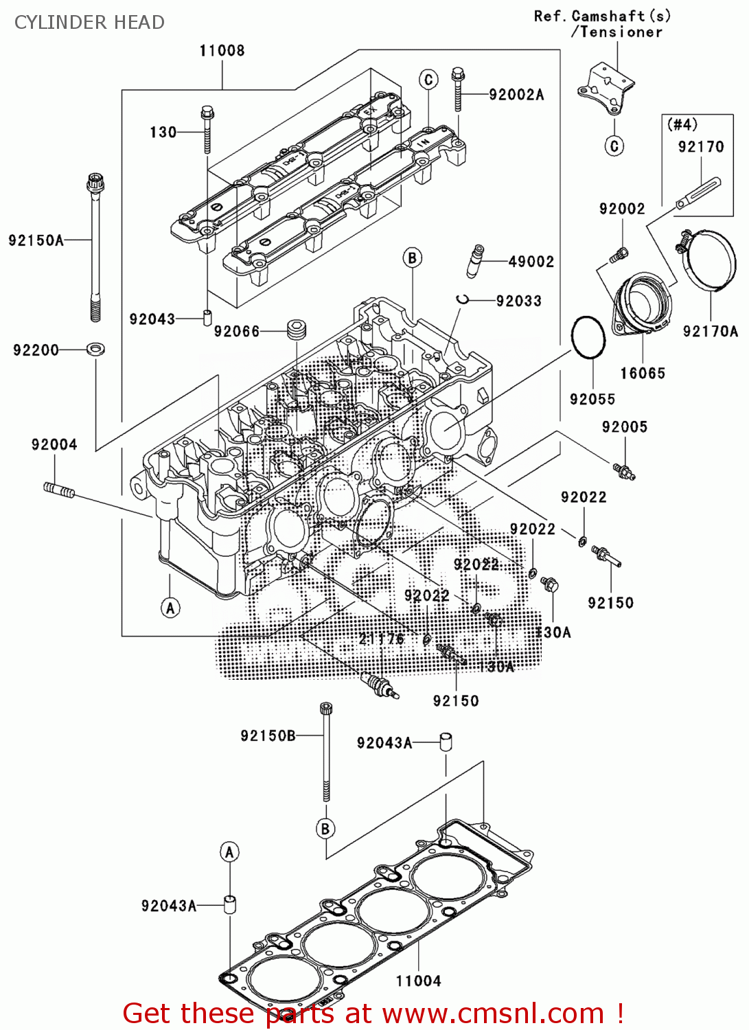 Kawasaki ZX900-F2H NINJA ZX-9R 2003 EUROPE,MIDDLE EAST,AFRICA CYLINDER ...