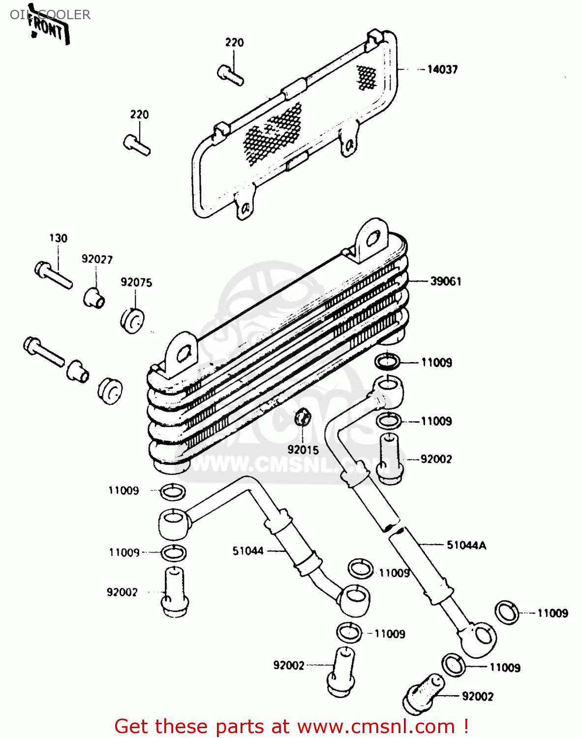 OIL COOLER ZX900A1 1984 EUROPE UK FR GR IT NR SD